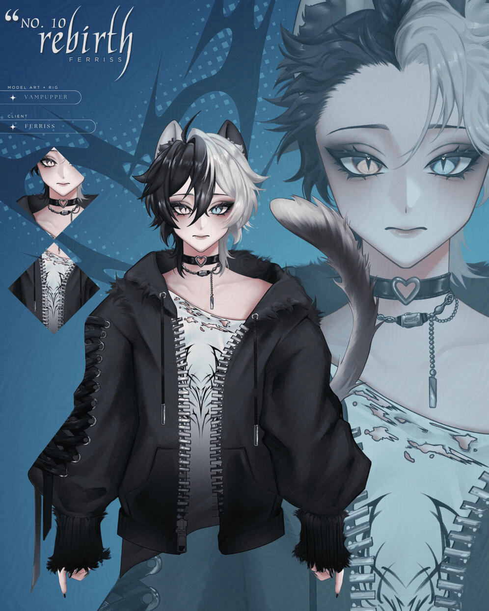 Vtuber model art for ferriss